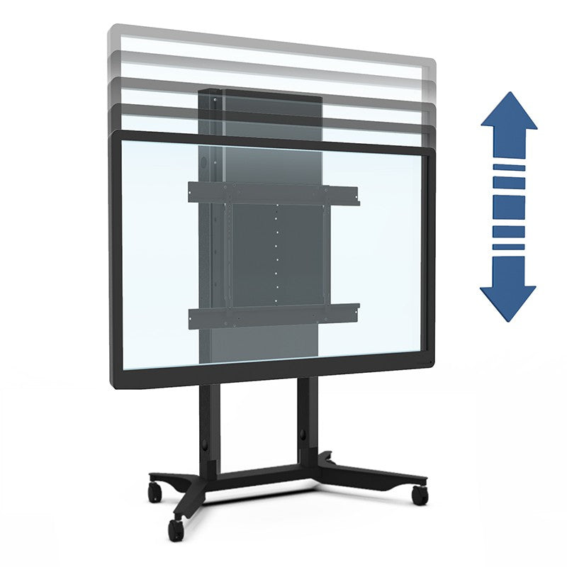 Support mobile pour écran avec Balance Box Medium, ajustable en hauteur "au doigt" - Speechi #