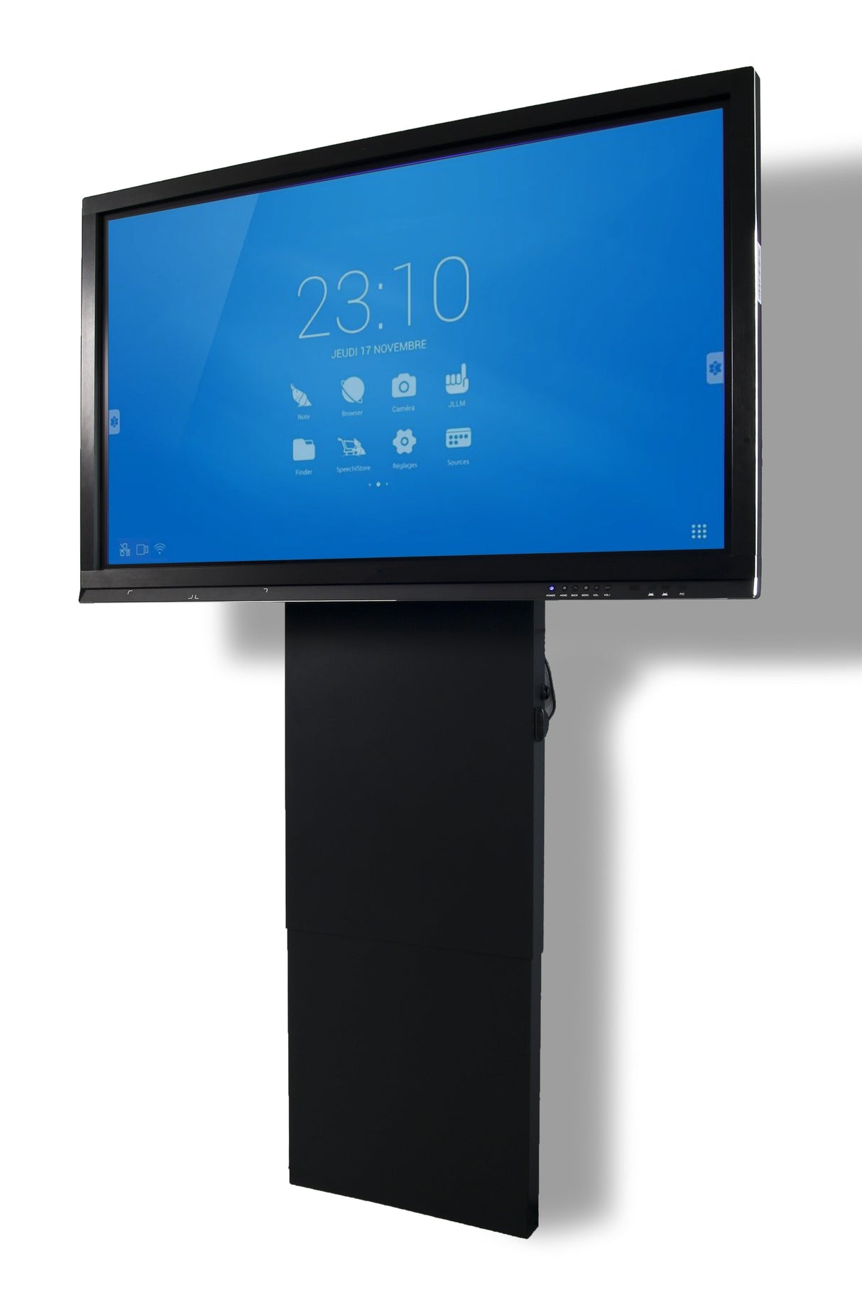 Support mural renforcé, élégant et ajustable en hauteur pour écran interactif 55" au 98" - Speechi #