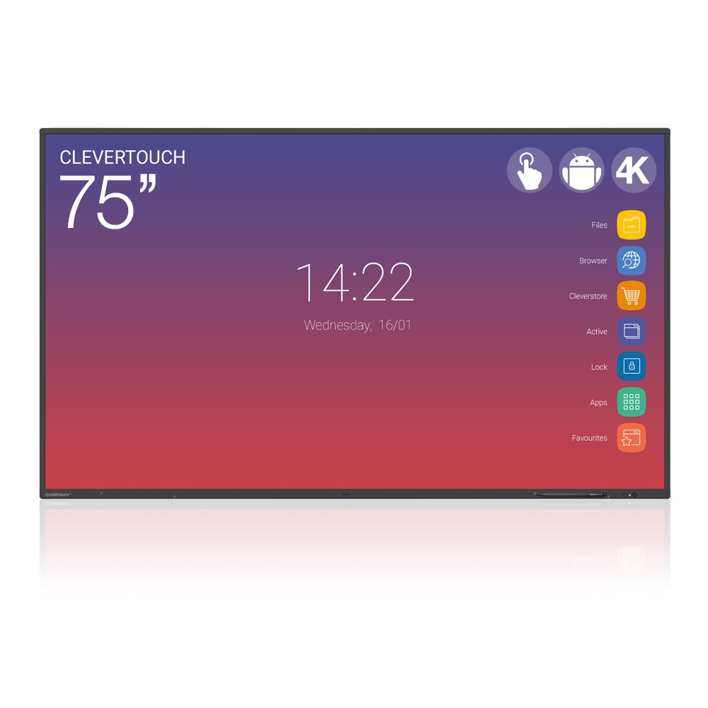 Écran interactif tactile Android 4K - Clevertouch Impact Gen 2 - 75’’